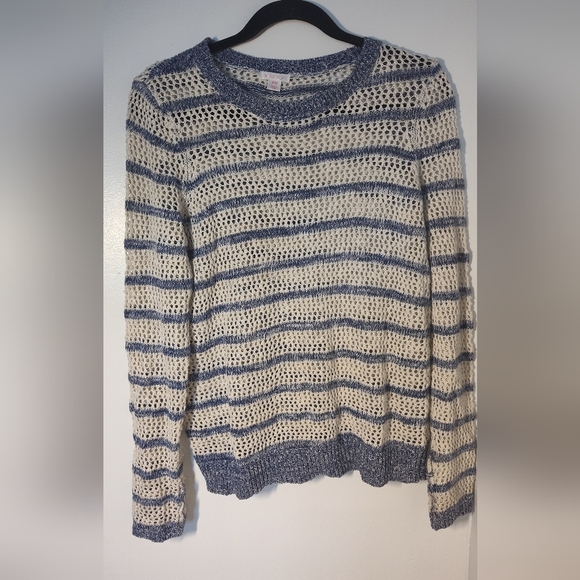 Striped Blue and Cream Sweater M #469 - Picture 1 of 2